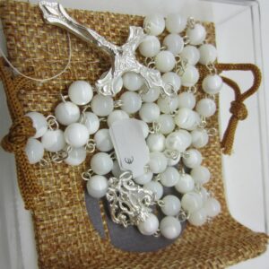 Rosario Nácar 7mm - Plata de Ley